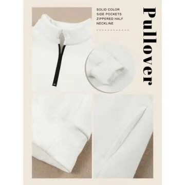 BLENCOT Women Half Zip Oversized Sweatshirt for All