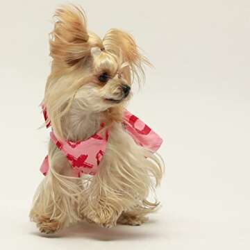 Fitwarm XOXO Dog Dress, Dog Clothes for Small Dogs Girl, Pet Cat Apparel, 100% Breathable Cotton, Pi...