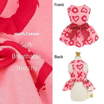 Stylish Fitwarm XOXO Dog Dress for Small Pets