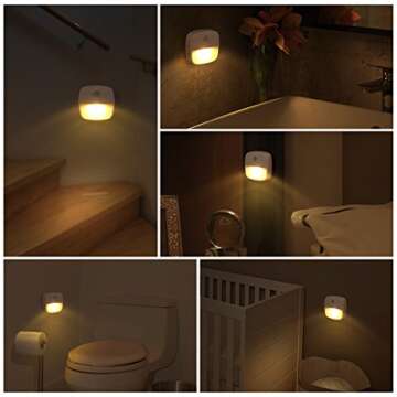 AMIR Upgraded Motion Sensor Light Indoor, Stair Lights Battery Operated, Cordless Stick-On LED Night...