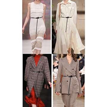 shengweiao Women's Adjustable Leather Belts Fashion Skinny Waist Strap (Small, Black)