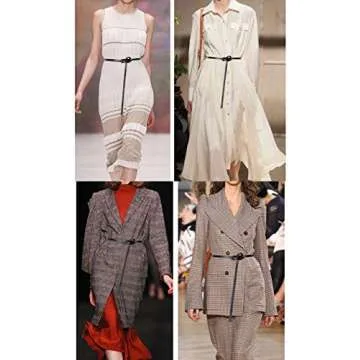 shengweiao Women's Adjustable Leather Belts Fashion Skinny Waist Strap (Small, Black)