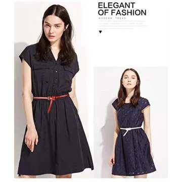 shengweiao Women's Adjustable Leather Belts Fashion Skinny Waist Strap (Small, Black)