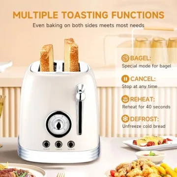 Wiltal Retro Toaster: Stylish, Safe & Compact