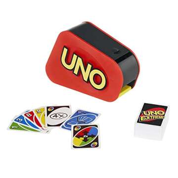 UNO Extreme Card Game Featuring Random-Action Launcher with Lights & Sounds & 112 Cards, Kid, Teen &...
