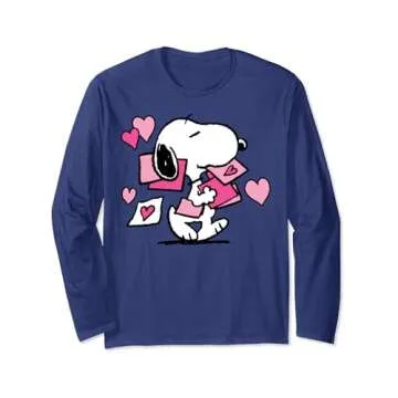 Peanuts Snoopy Valentine's Day Letters Long Sleeve T-Shirt