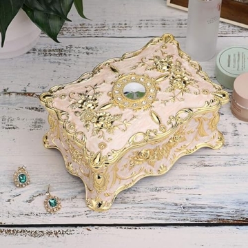 Hipiwe Vintage Metal Jewelry Box - Elegant 2-Layer Organizer