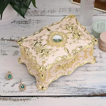 Hipiwe Vintage Metal Jewelry Box - Elegant 2-Layer Organizer