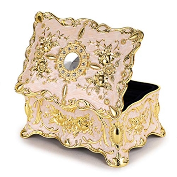 Hipiwe Vintage Metal Jewelry Box - Elegant 2-Layer Organizer