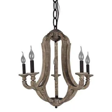 DOCHEER Farmhouse Chandeliers Lights for Dining Room, 5-Light Rustic French Country Kitchen Island W...