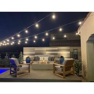 Brightech Ambience Pro - Waterproof LED Outdoor String Lights - Hanging, Dimmable 2W Vintage Edison Bulbs - 48 Ft Commercial Grade Patio Lights Create Cafe Ambience In Your Backyard