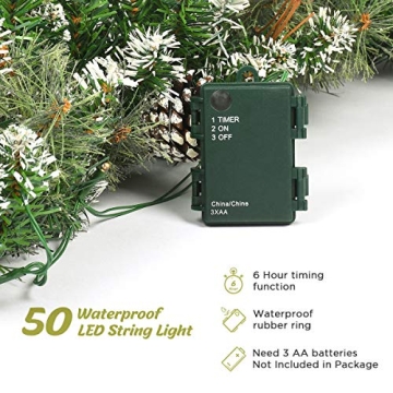 OasisCraft 9 FT Prelit Christmas Garland for Home Decor