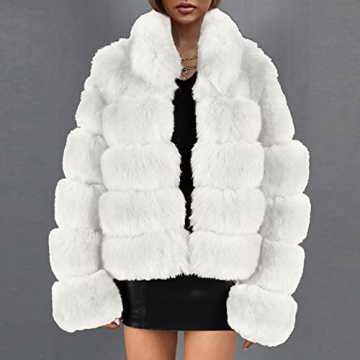 Women's Winter Faux Fur Cropped Fuzzy Coat 2024