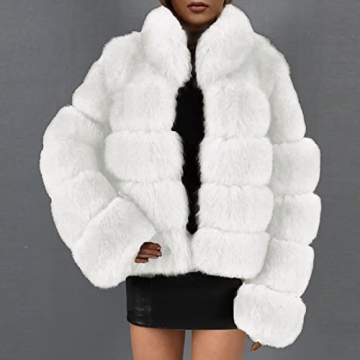 Women's Winter Faux Fur Cropped Fuzzy Coat 2024