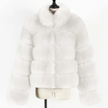 Women's Winter Faux Fur Cropped Fuzzy Coat 2024