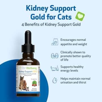 Pet Wellbeing Kidney Support Gold for Cats - Natural Kidney Support