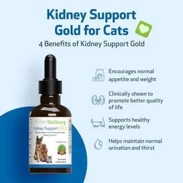 Pet Wellbeing Kidney Support Gold for Cats - Natural Kidney Support