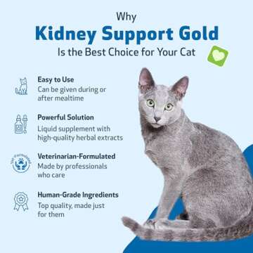Pet Wellbeing Kidney Support Gold for Cats - Natural Kidney Support