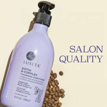 Luseta Biotin B-Complex Thickening Conditioner - Hair Growth and Strengthening Treatment With Caffeine and Argan Oil for Thinning Hair, All Hair Types, Men & Women, 16.9oz