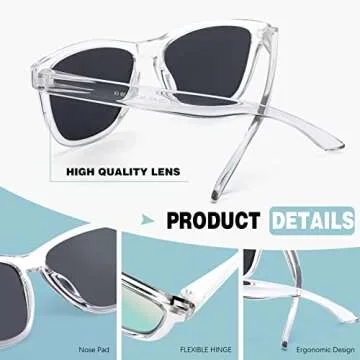 GEELUN VIYSIOO Retro Polarized Sunglasses for UV Protection
