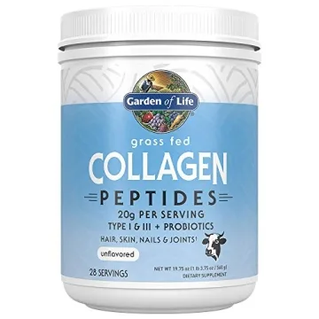 Garden of Life Grass Fed Collagen Peptides Powder – Unflavored Collagen Powder for Women Men Hair ...