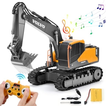 DOUBLE E Volvo RC Excavator Remote Control Excavator Toy for Boys Full Function Construction Vehicle...