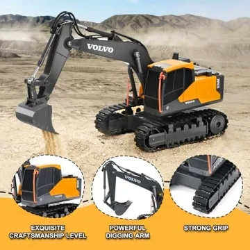DOUBLE E Volvo RC Excavator Remote Control Toy for Kids