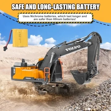 DOUBLE E Volvo RC Excavator Remote Control Toy for Kids