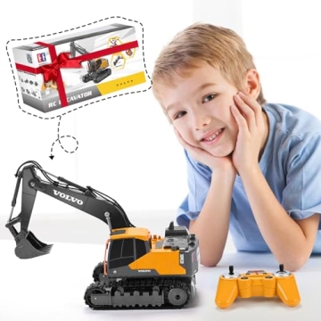 DOUBLE E Volvo RC Excavator Remote Control Toy for Kids