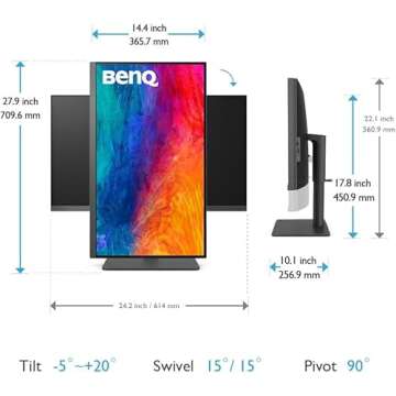 BenQ PD2705U Mac-Ready Monitor 27" 4K UHD | IPS | DeltaE ≤3 | ICC Sync | Calibration Report | Unif...