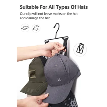Mkono Hat Organizer Hanger for 16 Hats - Easy Closet Storage