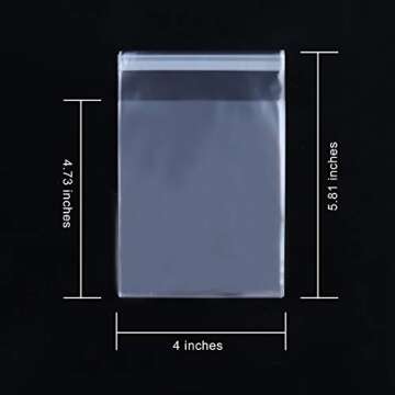 NEOACT 400 Pcs 4"x4.73" Clear Resealable Cellophane Bags Good for Bakery, Candle, Soap, Cookie Poly Bags