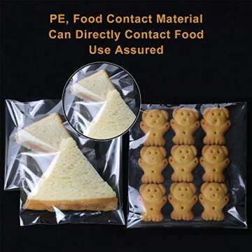NEOACT 400 Pcs 4"x4.73" Clear Resealable Cellophane Bags Good for Bakery, Candle, Soap, Cookie Poly Bags