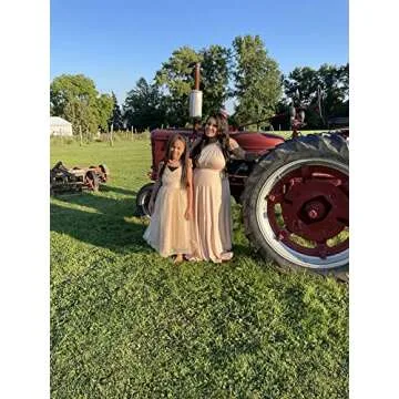 Glamulice Flower Girl Dress Kids Lace Spaghetti Strap Tulle Dresses Wedding Bridesmaid Pageant Party Dance Ball Gown Rose Gold Princess Kids Prom Gown Christmas Formal Holiday 6 Golden Photo Shoot