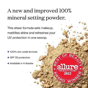 Supergoop! (Re) setting 100% Mineral Powder, Medium - 0.15 oz - Makeup Setting Powder + Broad Spectr...
