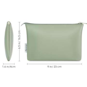 Narwey Small PU Leather Makeup Bag for Travel Purse