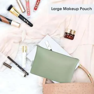 Narwey Small PU Leather Makeup Bag for Travel Purse