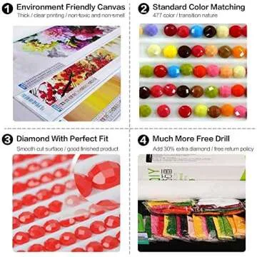 Diamond Painting Kits for Adults-Diamond Art Kits for Adults,Gem Art Kits for Adults for Gift Home Wall Decor(12x16inch)