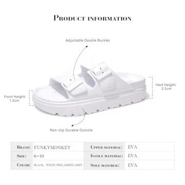 FUNKYMONKEY EVA Slides: Adjustable Waterproof Sandals