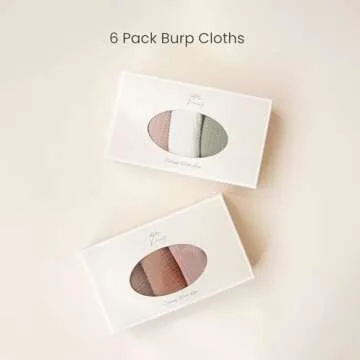 Konssy Muslin Baby Burp Cloths Sets for Unisex- 6 Pack Large 100% Cotton Burping Clothes for Newborn，Baby Girls and Boys