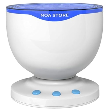 Noa Store Sensory LED Room Lights - Light Projector for Bedroom - Ocean Waves Projection Lamp with C...