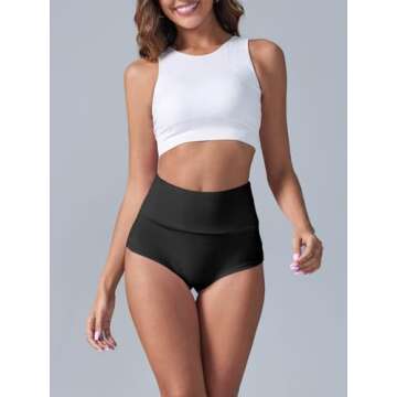 BZB Women's High Waist Yoga Shorts Gym Workout Booty Dance Hot Pants Athletic Butt Lifting Sports Leggings (Black,X-Large)