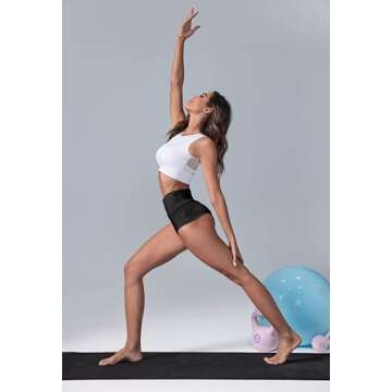 BZB Women's High Waist Yoga Shorts Gym Workout Booty Dance Hot Pants Athletic Butt Lifting Sports Leggings (Black,X-Large)