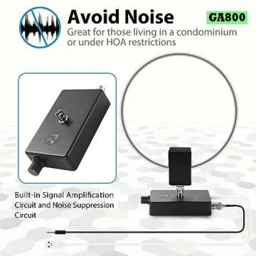 GA800 Loop Antenna, GOOZEEZOO Active Shortwave Radio Antenna with BNC Cable 10KHz-159MHz HF Antenna Portable Receiving Antenna for Ham Radio(Free of Tuning)
