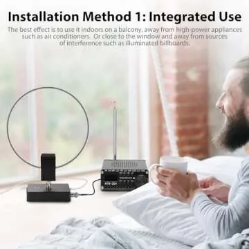 GA800 Loop Antenna, GOOZEEZOO Active Shortwave Radio Antenna with BNC Cable 10KHz-159MHz HF Antenna Portable Receiving Antenna for Ham Radio(Free of Tuning)