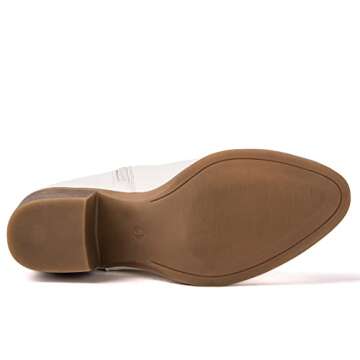 GLOBALWIN Women's White Cowgirl Boots Ankle To Mid Calf Fashion Western Cowboy Boots For Women Chunky Low Heel Size 7M