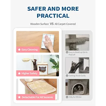 65" Made4Pets Modern Cat Tree for Indoor Cats with Hammock