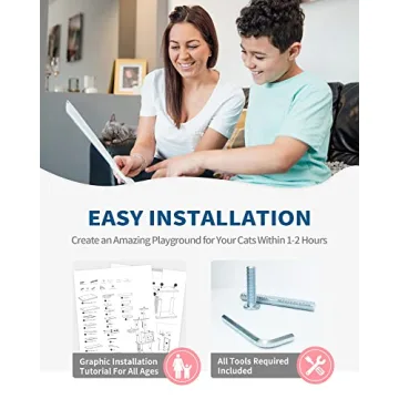 65" Made4Pets Modern Cat Tree for Indoor Cats with Hammock