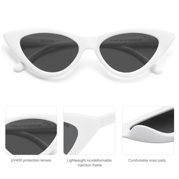 SOJOS Retro Cat Eye Sunglasses Women UV400 Protection