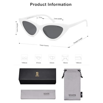 SOJOS Retro Cat Eye Sunglasses Women UV400 Protection